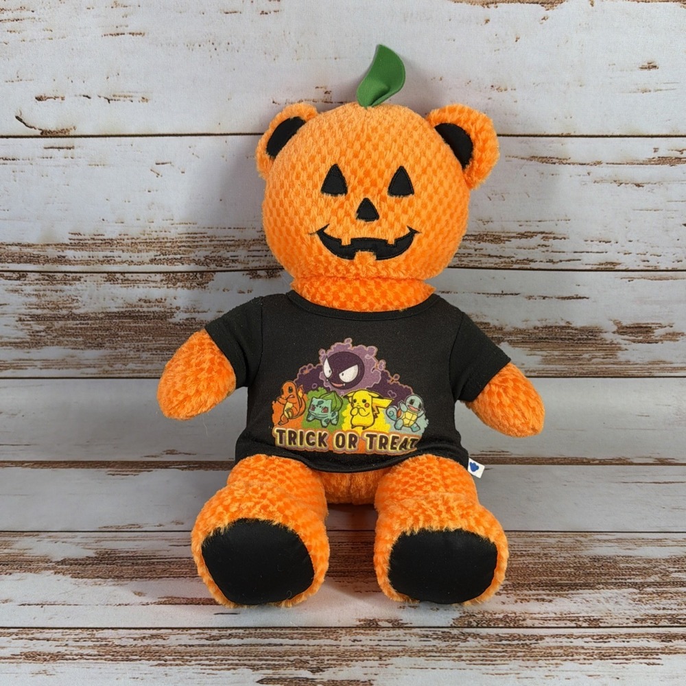 Build-A-Bear Halloween Jack-O-Lantern Light-Up Pumpkin Plush Orange